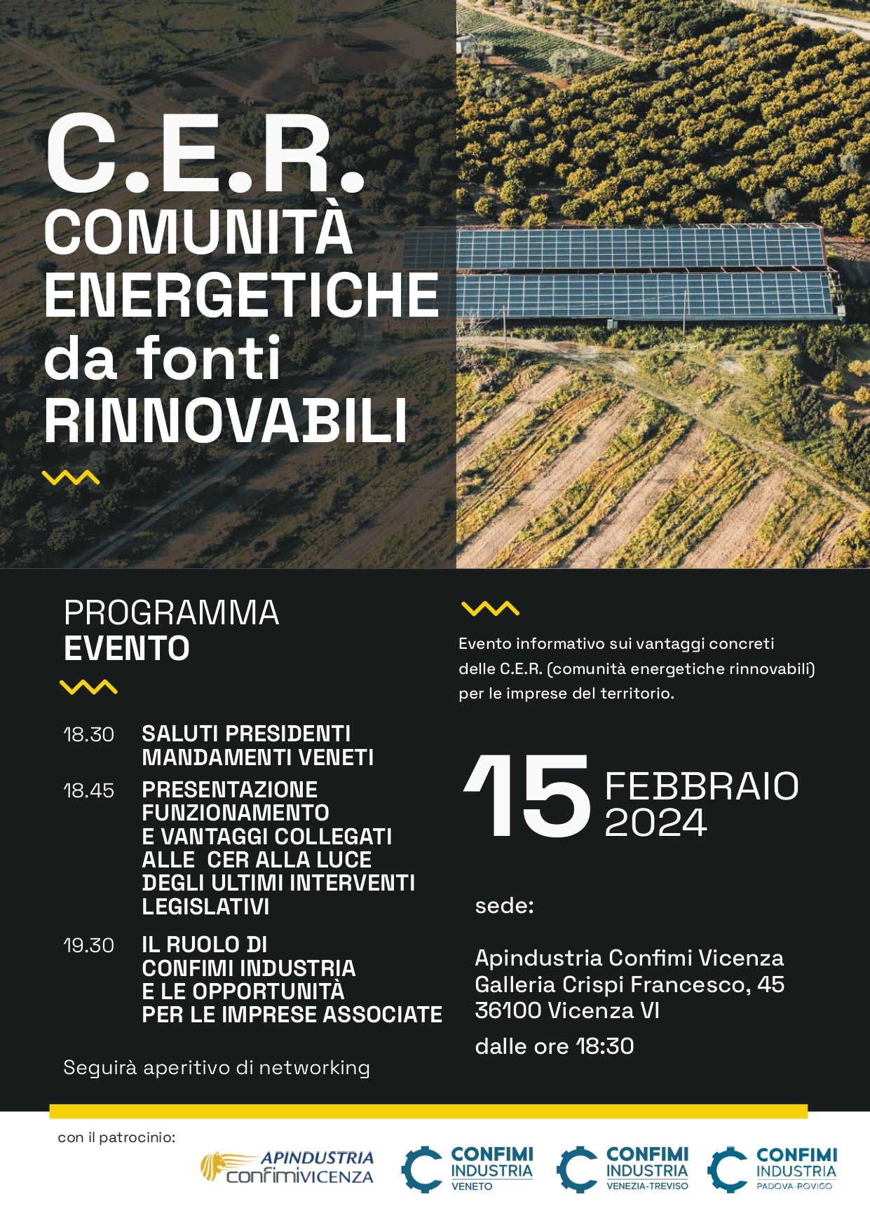 C.E.R. - Comunità energetiche da fonti rinnovabili - convegno 15 febbraio 2024